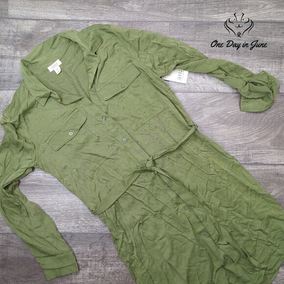 a.n.a Long Sleeve Button Front Mini Dress Size XS - Picture 3 of 7
